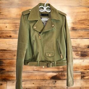 Olive Green Leather Jacket